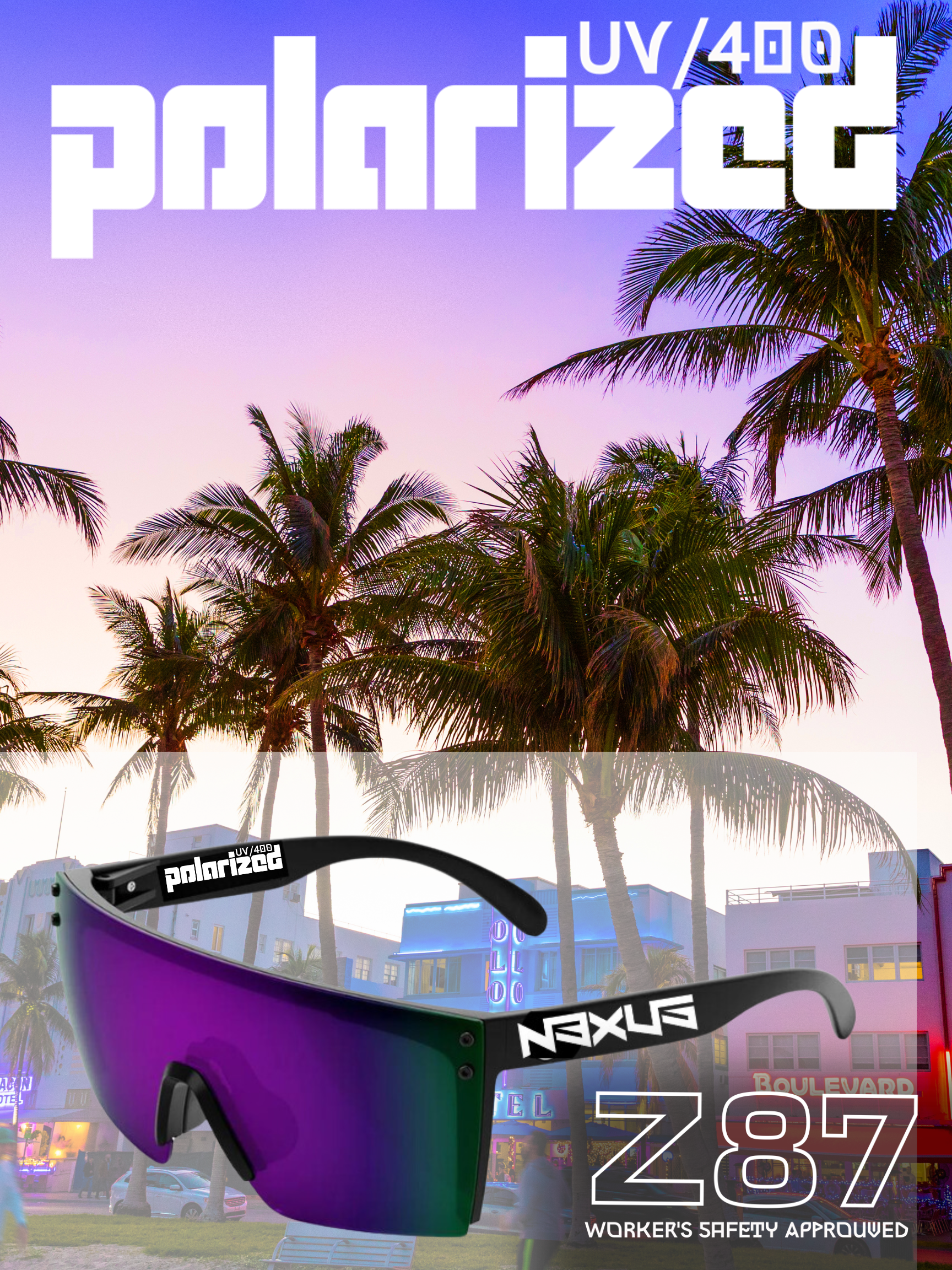 Nexus California Nebula Purple Polarized UV 400 Z87 shades