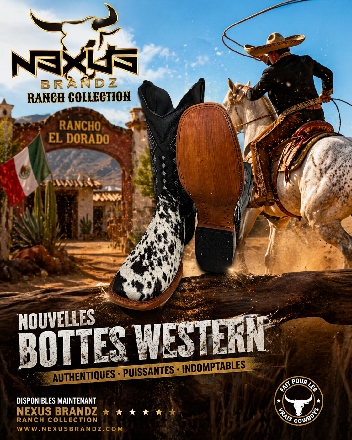 DALTON’S CREW / RANCH COLLECTION NEXUS BRANDZ WESTERN BOOTS ! SPÉCIAL ÉDITION!