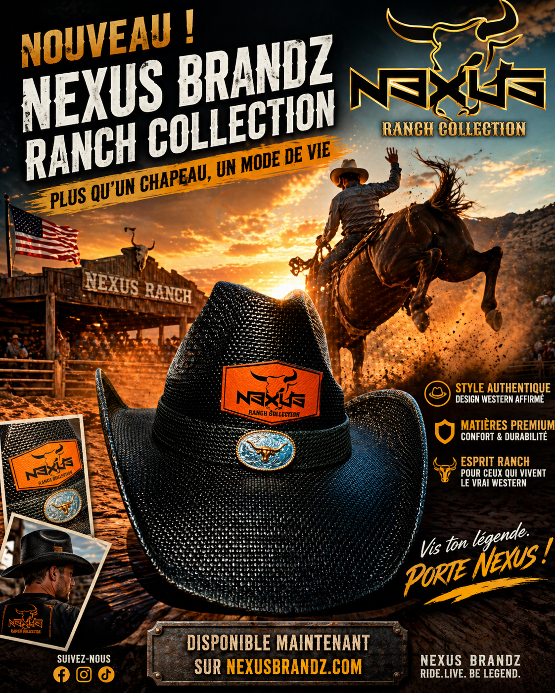 BLACK COBRA/ Nexus Brandz ranch collection hats