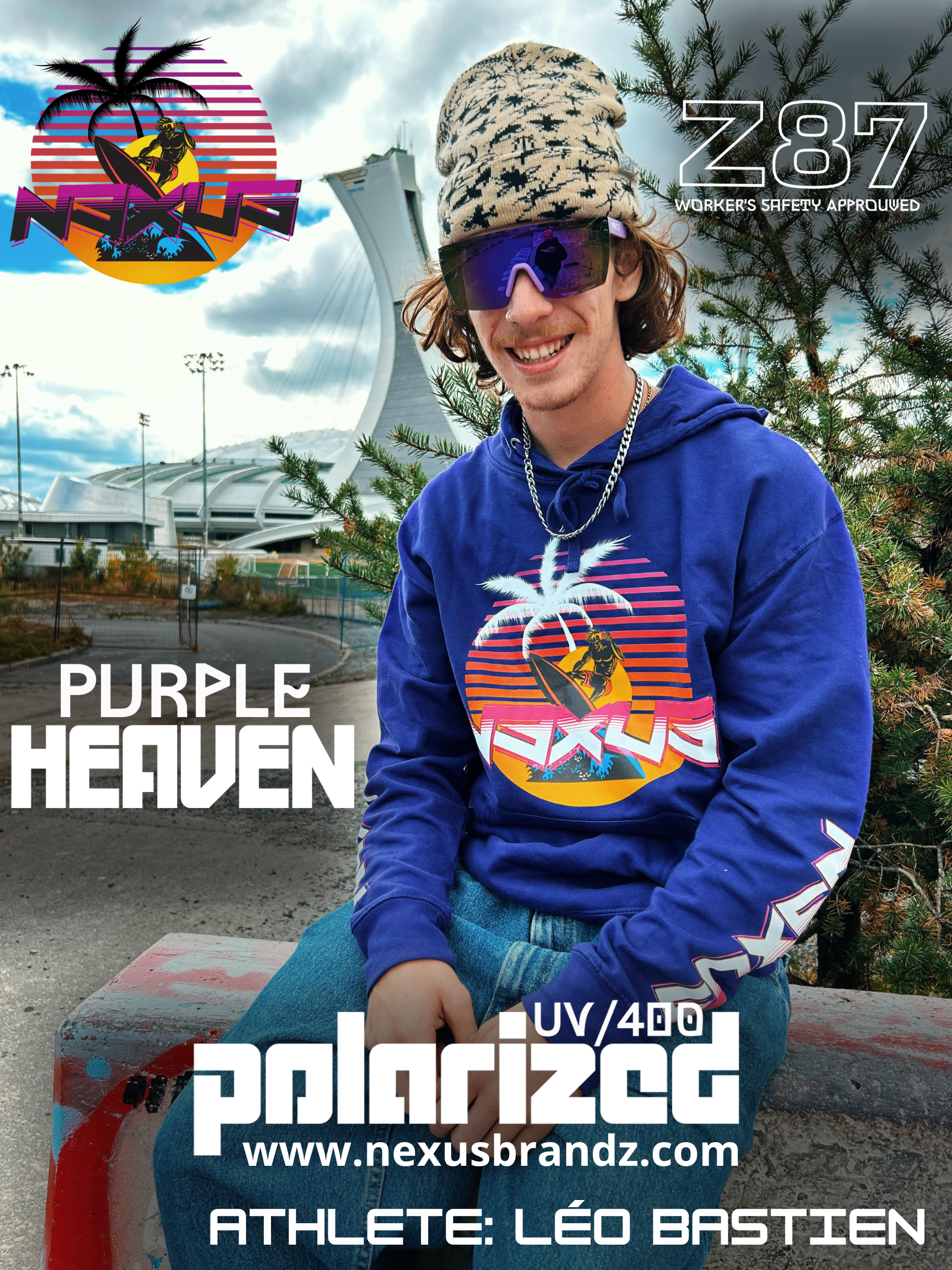 Nexus Brandz California PURPLE HEAVEN POLARIZED UV/400 Ansi Z87